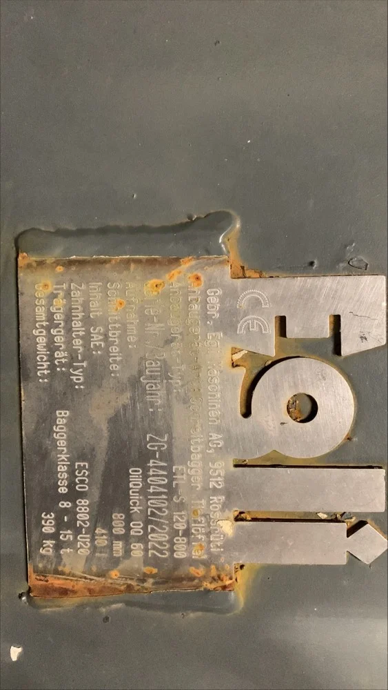 Egli Schreitbagger Tieflöffel ETL-S 120-800 - OilQuick OQ 60